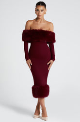 Vittoria Midi Dress - Wine Dress Babyboo Fashion Premium Exclusive Design